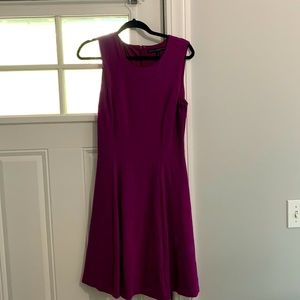 Small White House black market purple fit and flair dress
